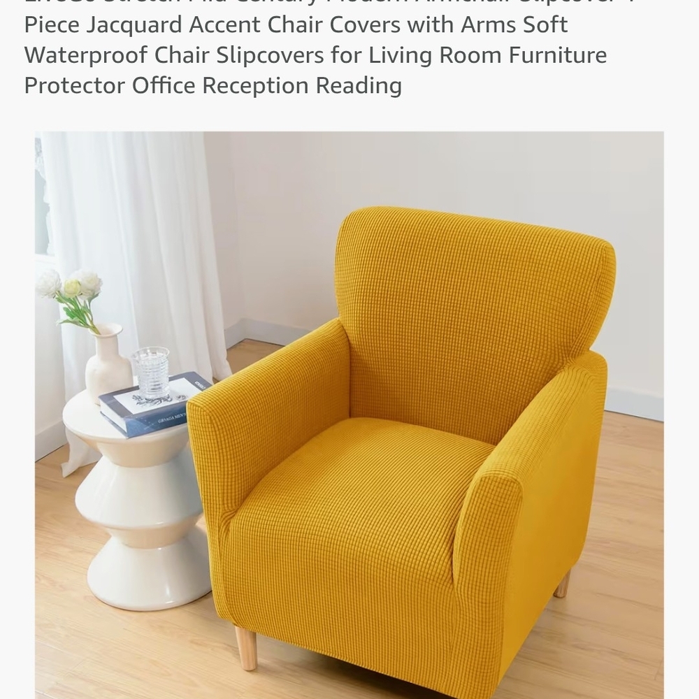 Yellow Accent Chair Cover